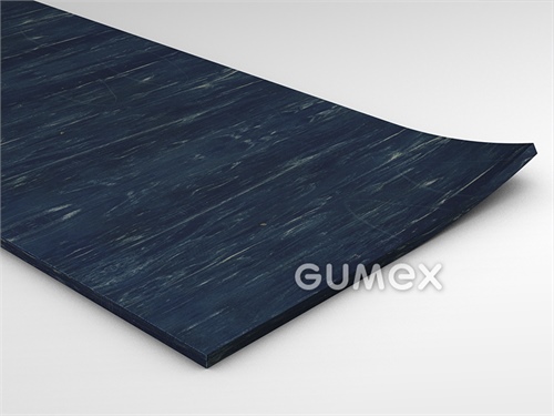 Pryžová podlahovina GW CIVI, tloušťka 3mm, šíře 1250mm, 85°ShA, SBR, desén hladký, -20°C/+60°C, modrá